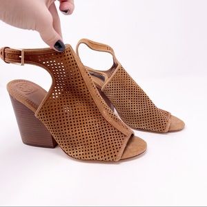 Tory Burch Suede Wedge Sandals Sling Back Peep Toe 11